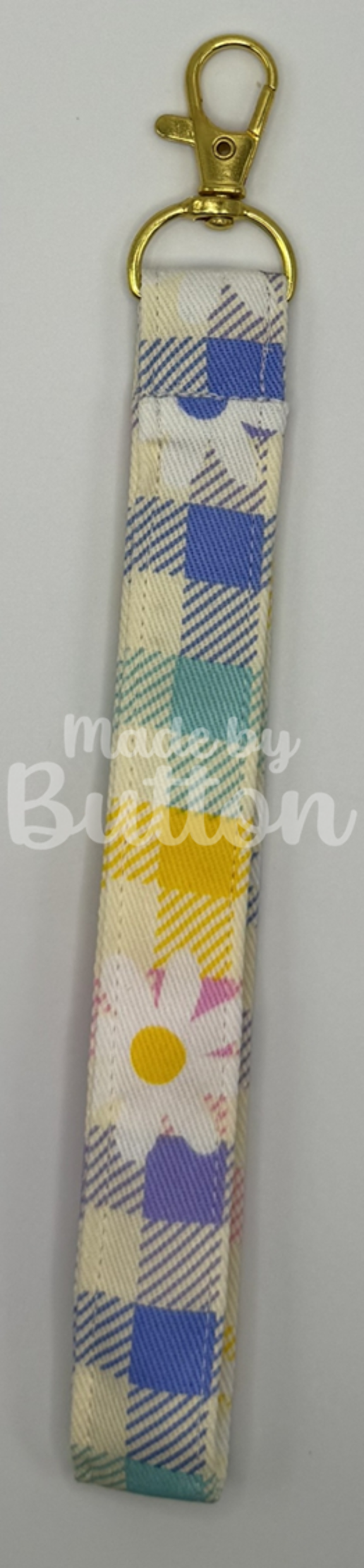"Pastels, Kept In Check" Wristlet (Gold)