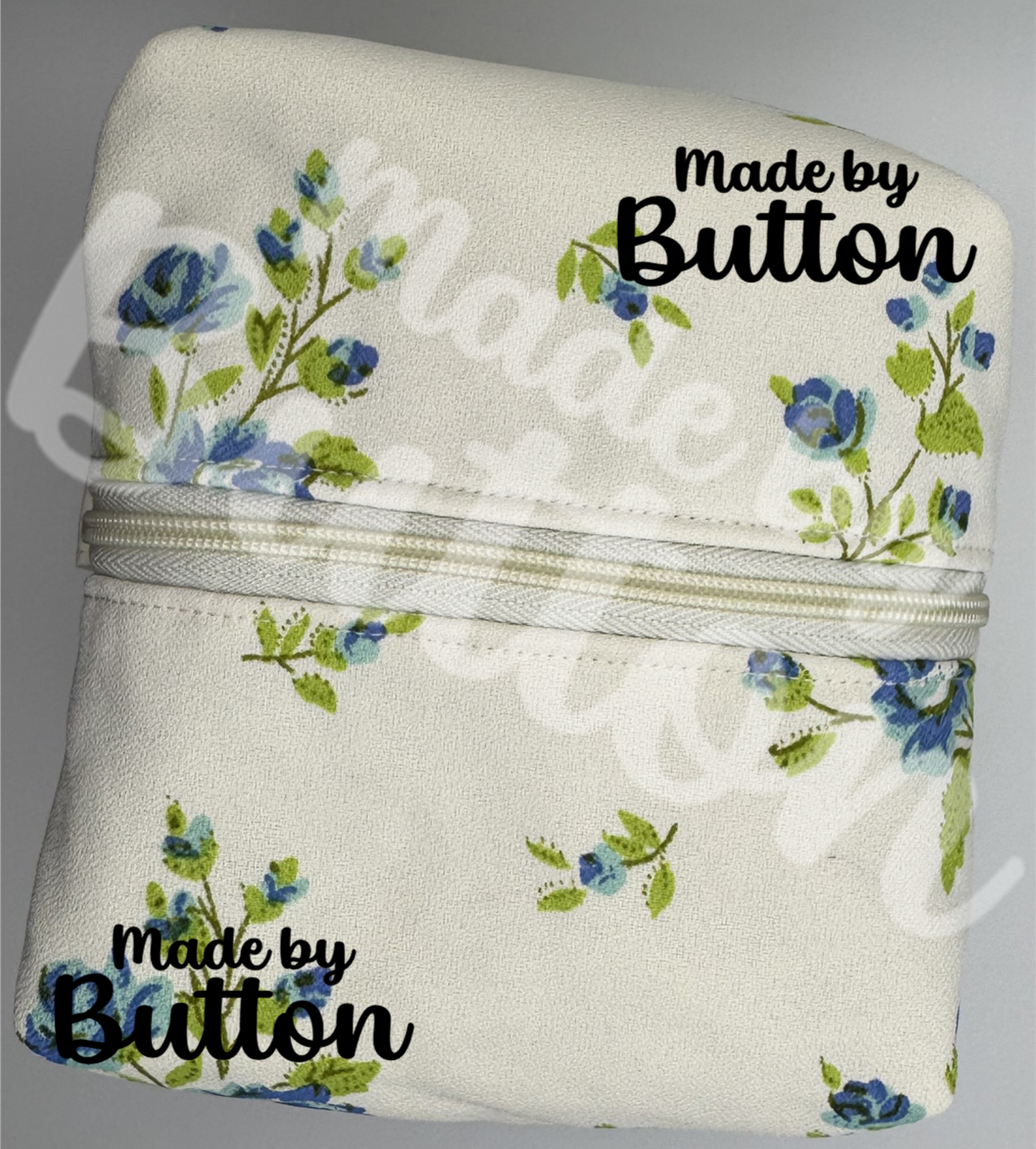 "Subtle Antique" Floral Boxy Pouch