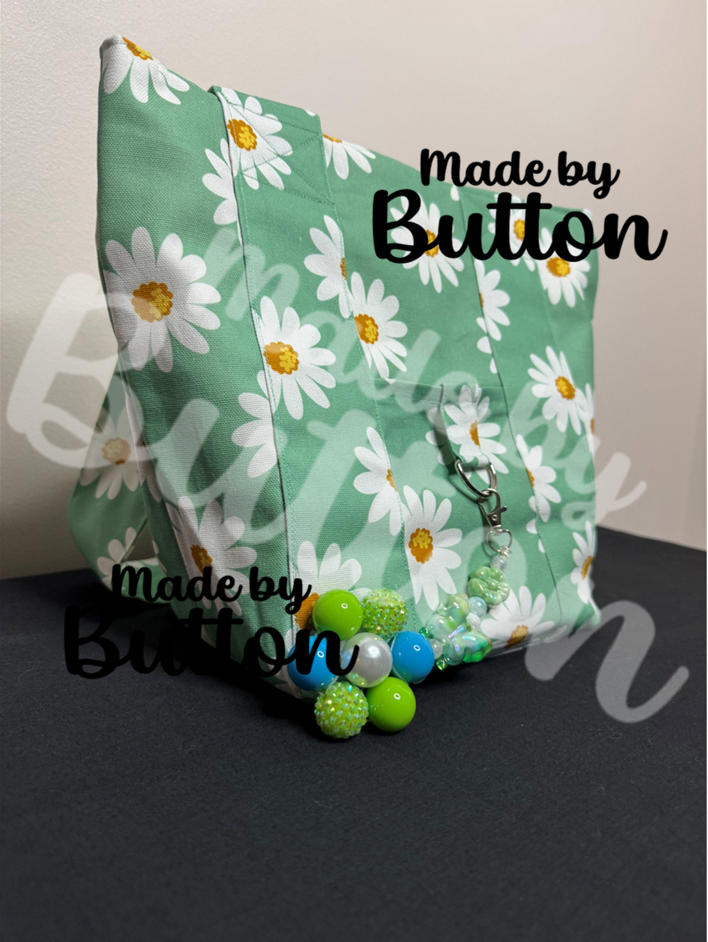 "Mint Daisy" Mini Tote Bag