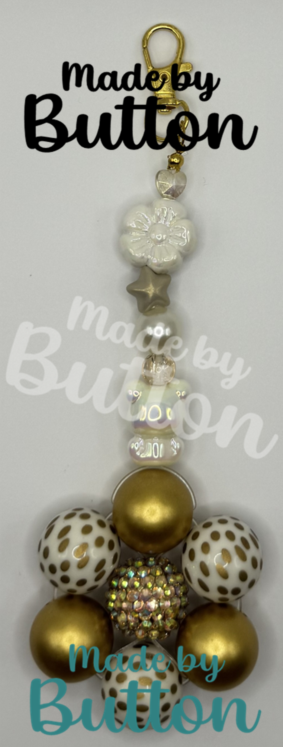 Golden Flower Power Keychain
