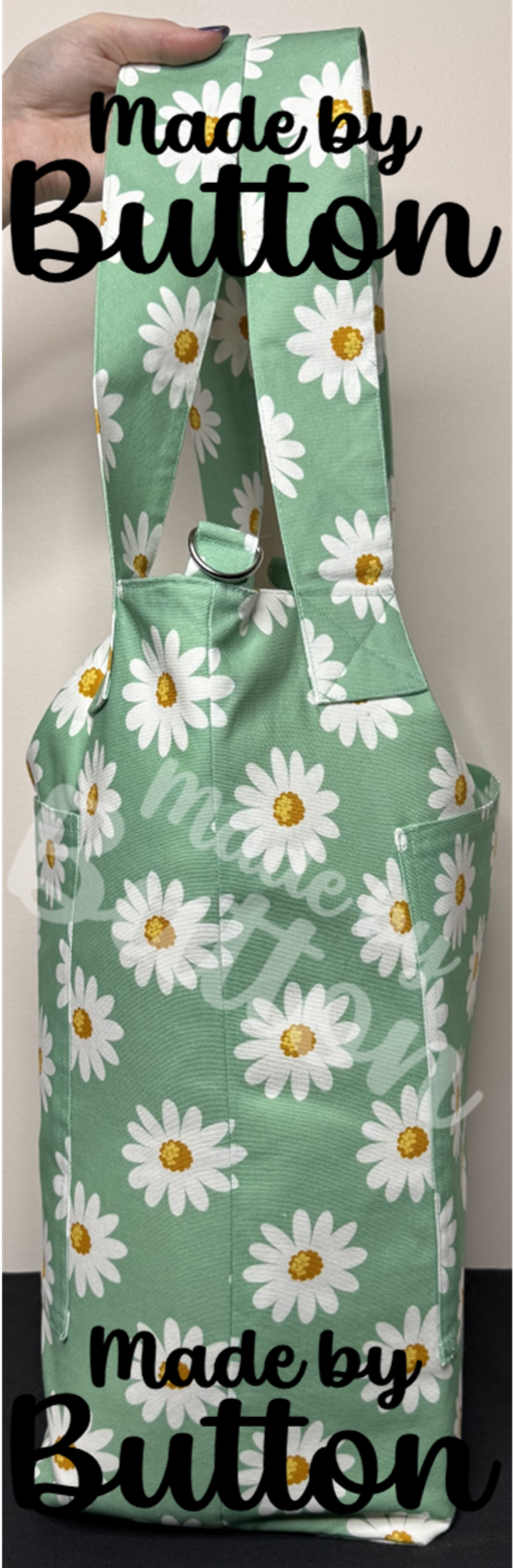 "Mint Daisy" Large Tote Bag
