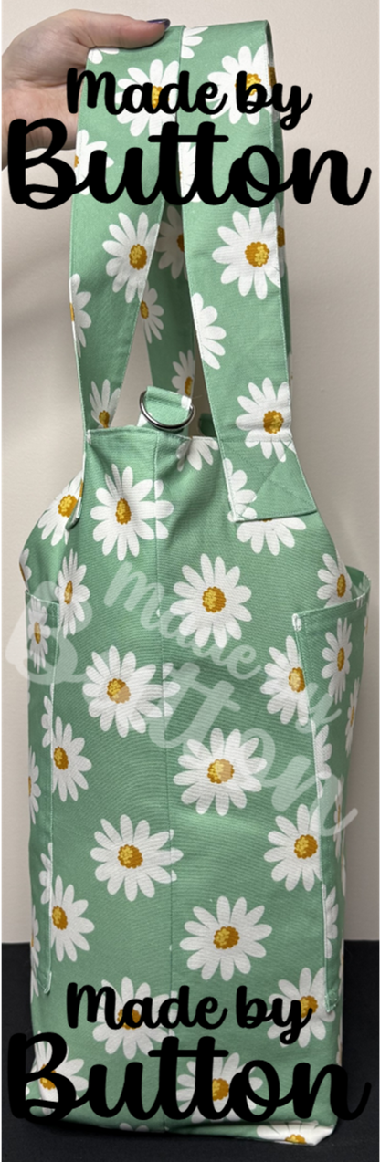 "Mint Daisy" Large Tote Bag