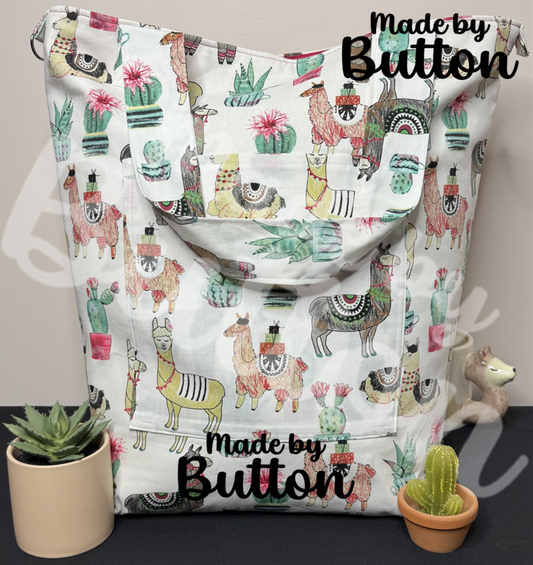 "Llama Be Prickly" Large Tote Bag
