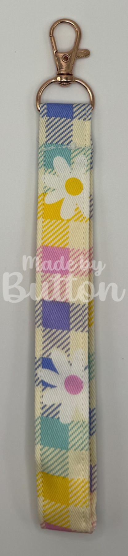 "Pastels, Kept In Check" Wristlet (Rose Gold)