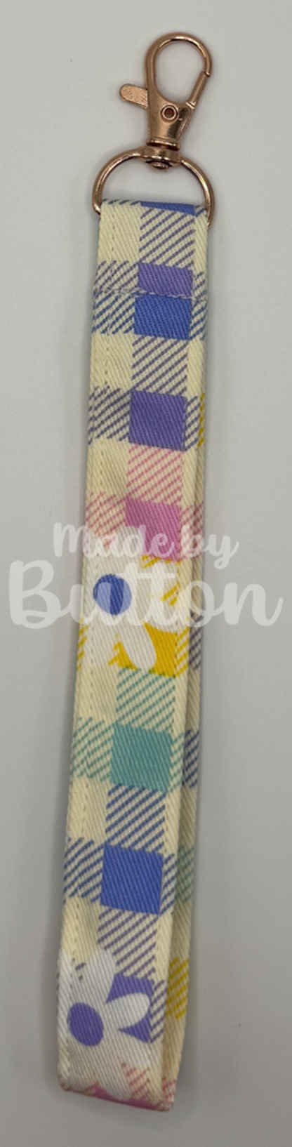 "Pastels, Kept In Check" Wristlet (Rose Gold)