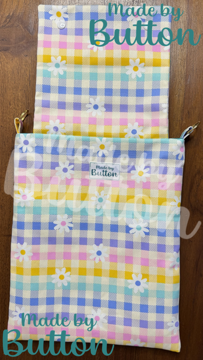 "Pastels, Kept In Check" Large Book Sleeves