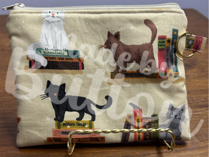 "Bookworm Kitty" Zipper Pouch (Variant A)