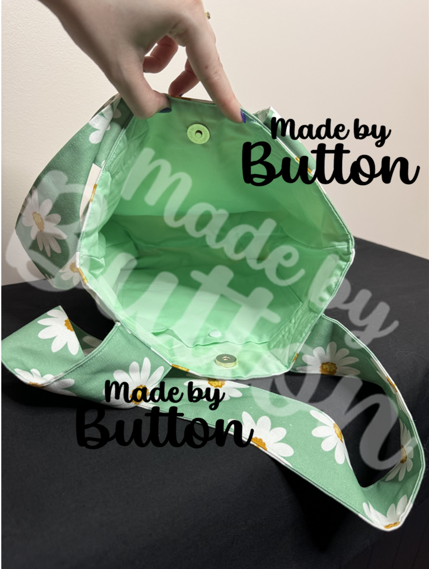 "Mint Daisy" Mini Tote Bag