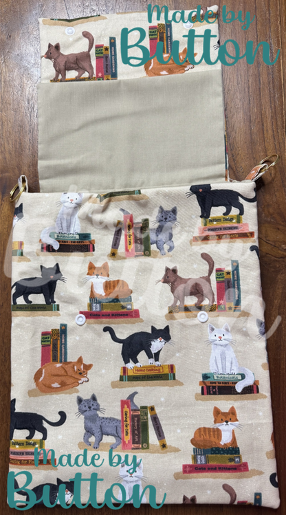 "Bookworm Kitty" Large Book Sleeve