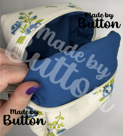 "Subtle Antique" Floral Boxy Pouch