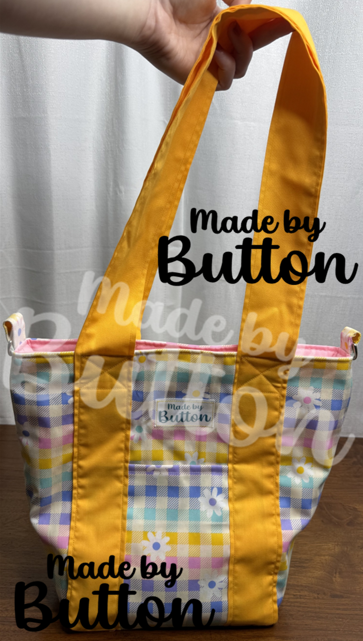 "Pastels, Kept In Check" Mini Tote Bag