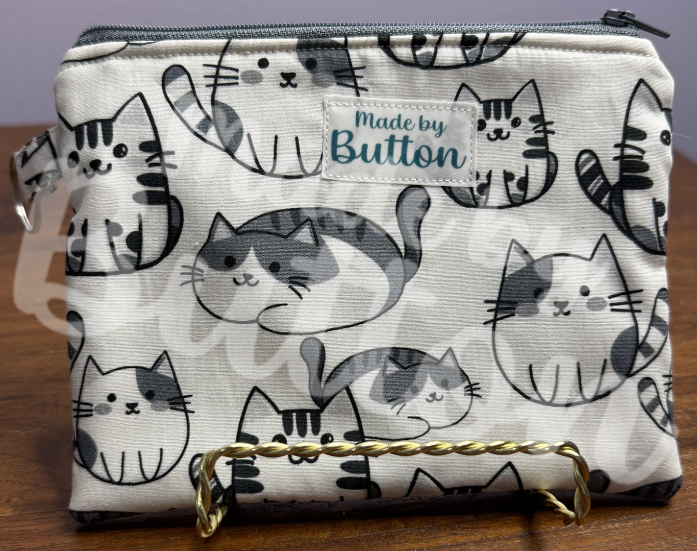 "Monochromatic Purr-fection" Zipper Pouch (Variant A)