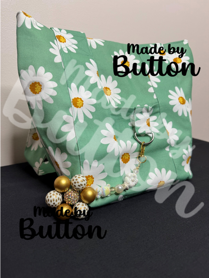 "Mint Daisy" Mini Tote Bag