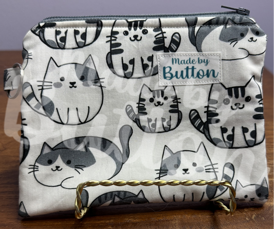 "Monochromatic Purr-fection" Zipper Pouch (Variant C)