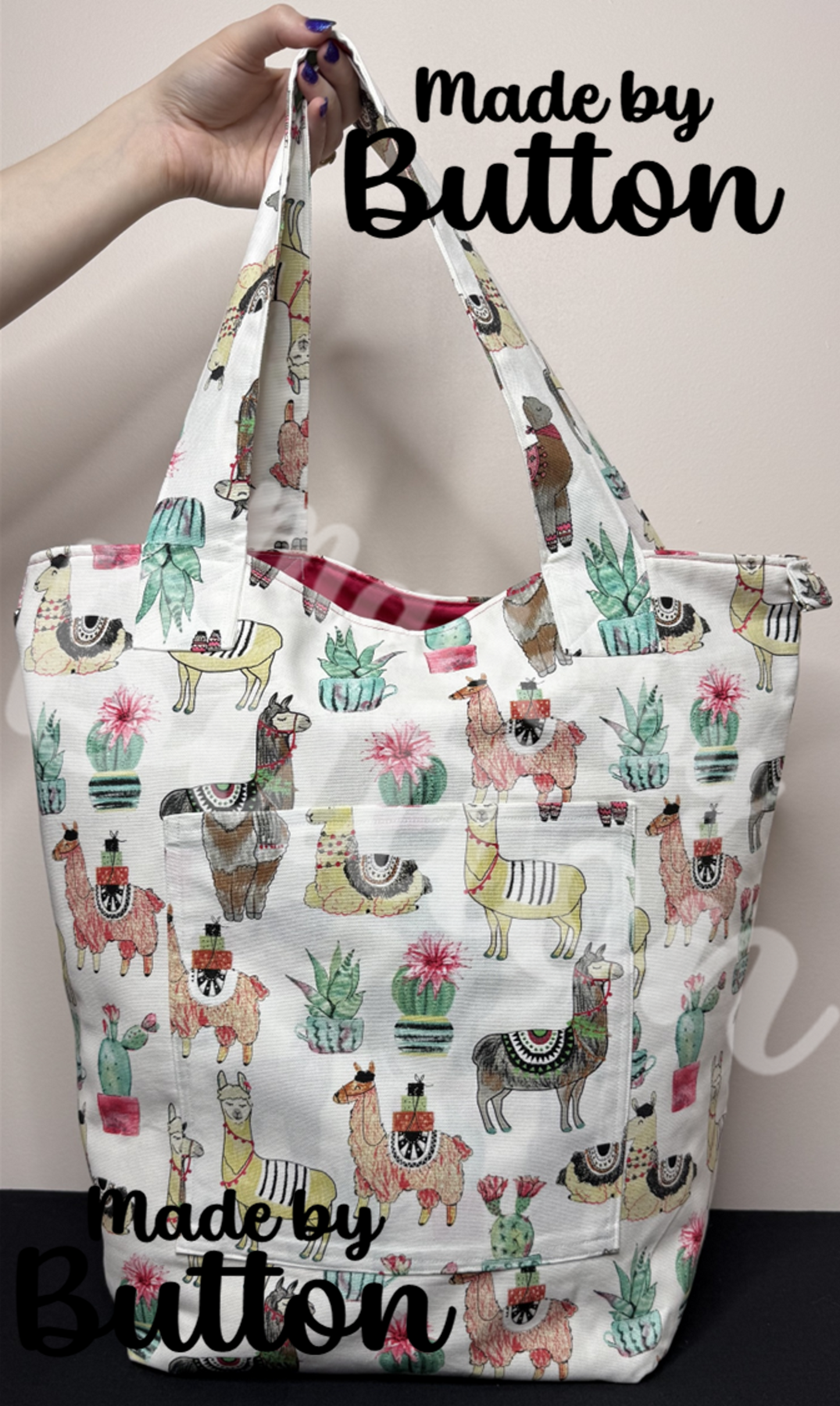"Llama Be Prickly" Large Tote Bag