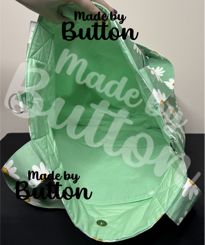 "Mint Daisy" Large Tote Bag
