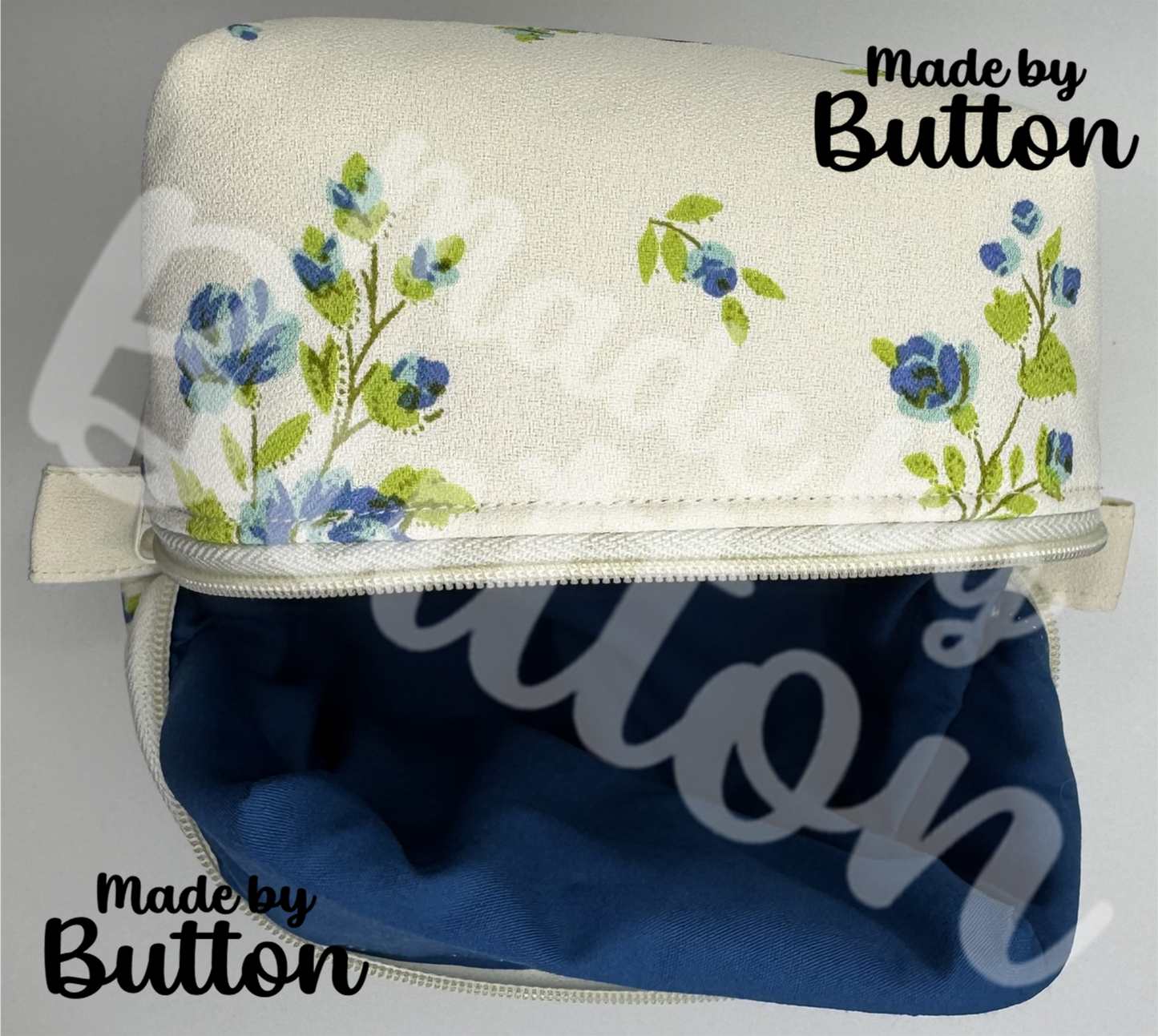 "Subtle Antique" Floral Boxy Pouch