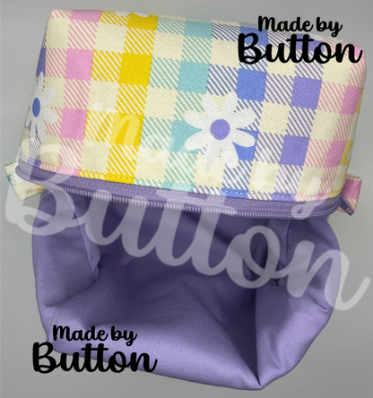 "Pastels, Kept In Check" Boxy Pouch