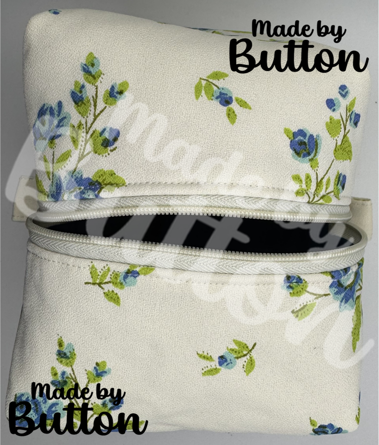 "Subtle Antique" Floral Boxy Pouch