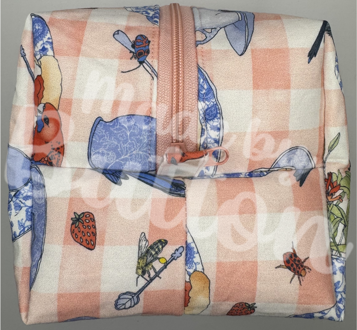 "Birdy Picnic" Boxy Pouch