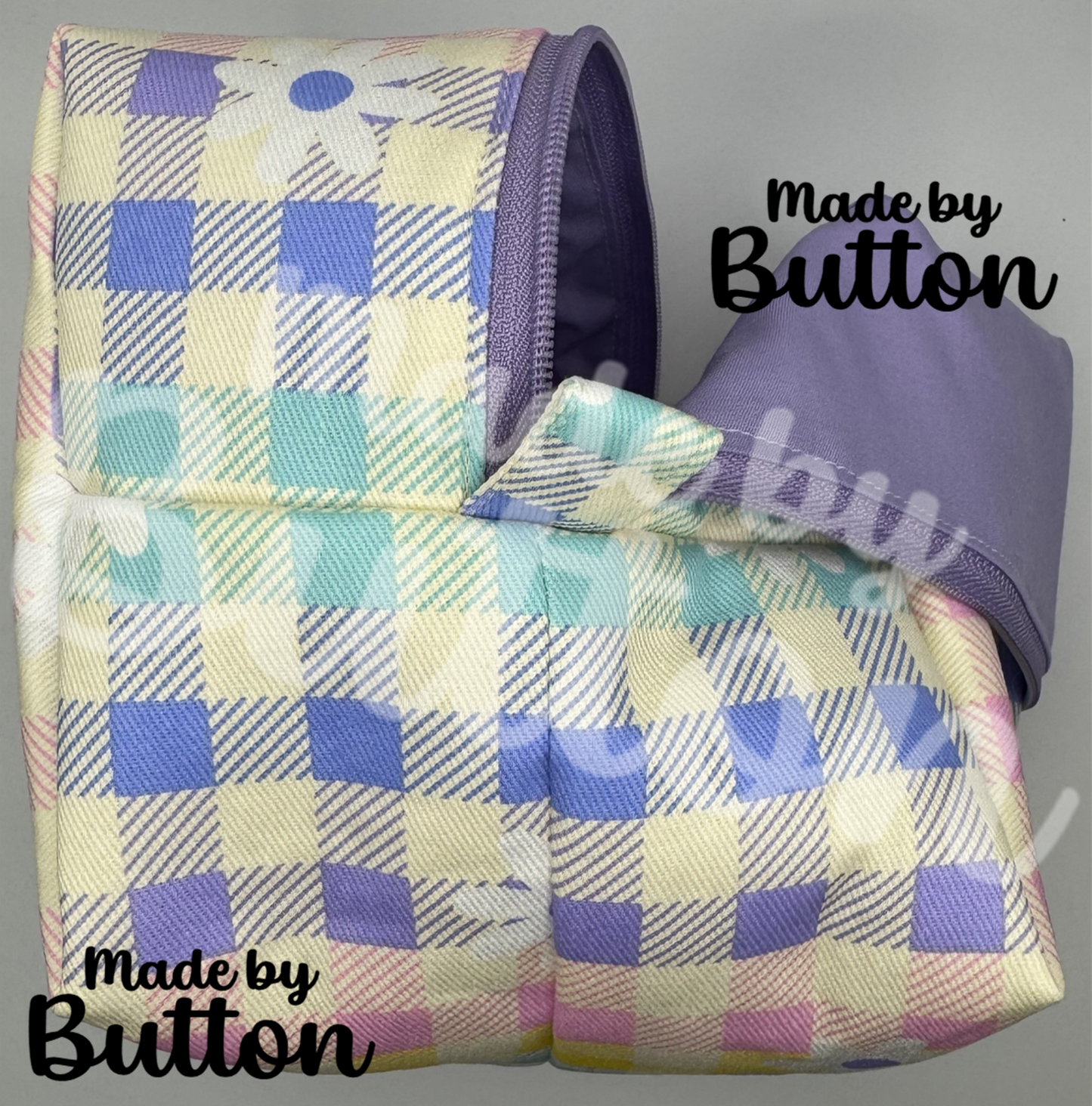 "Pastels, Kept In Check" Boxy Pouch