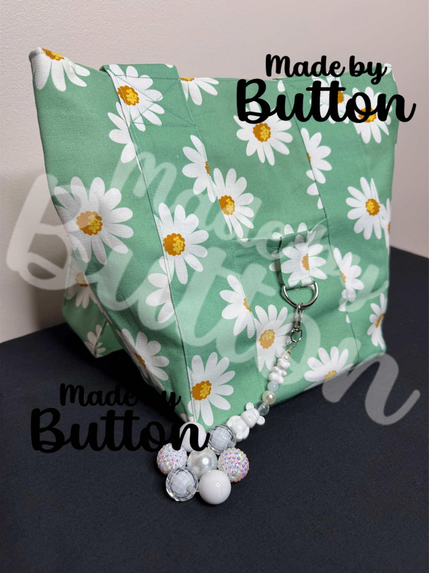 "Mint Daisy" Mini Tote Bag