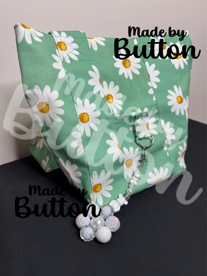"Mint Daisy" Mini Tote Bag