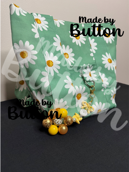 "Mint Daisy" Mini Tote Bag