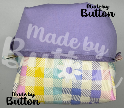"Pastels, Kept In Check" Boxy Pouch