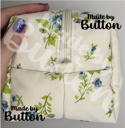 "Subtle Antique" Floral Boxy Pouch