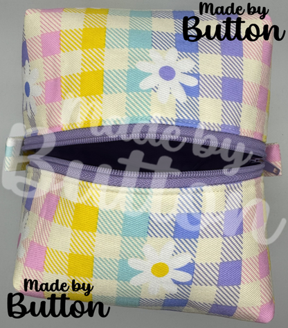 "Pastels, Kept In Check" Boxy Pouch