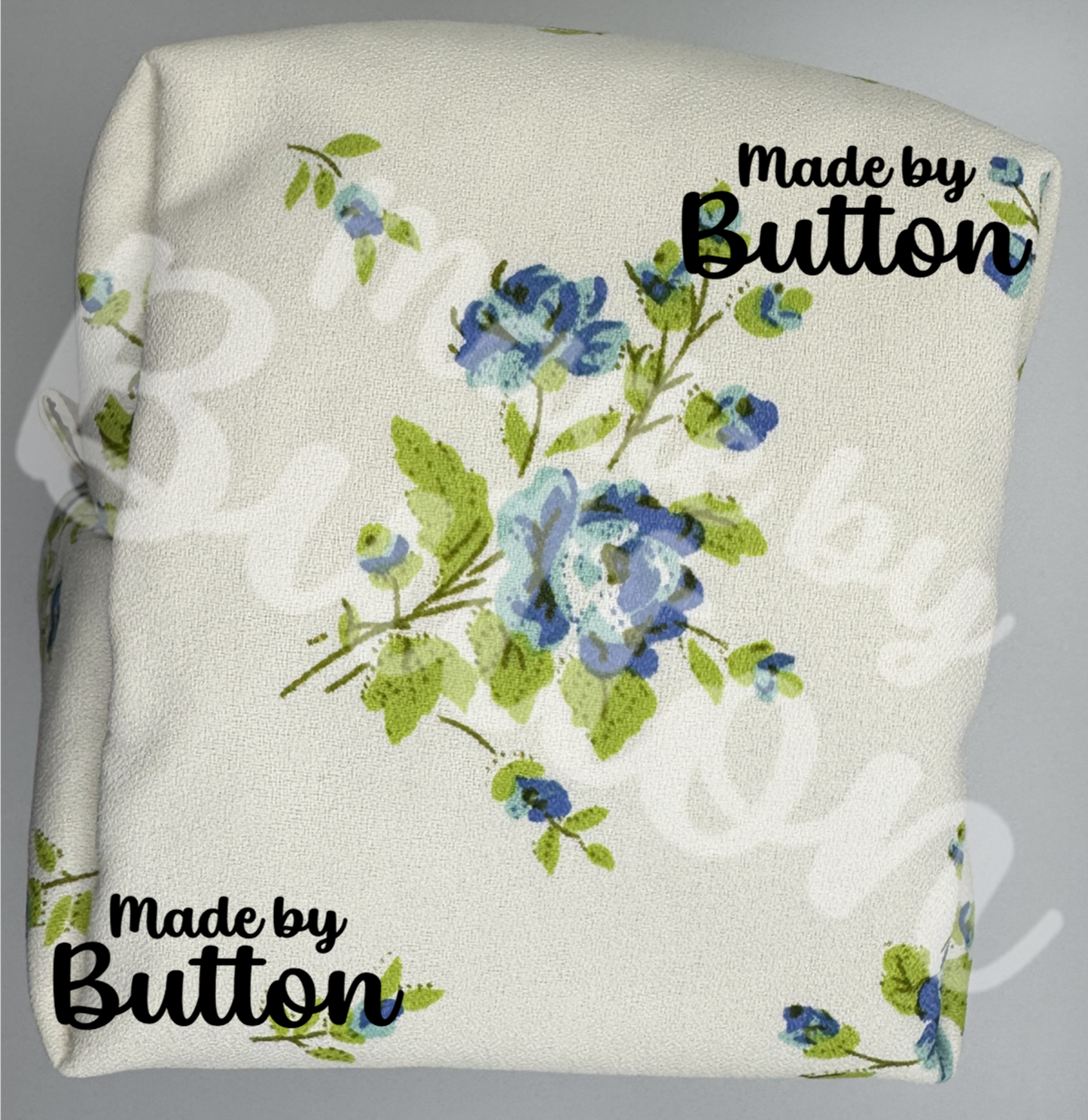 "Subtle Antique" Floral Boxy Pouch