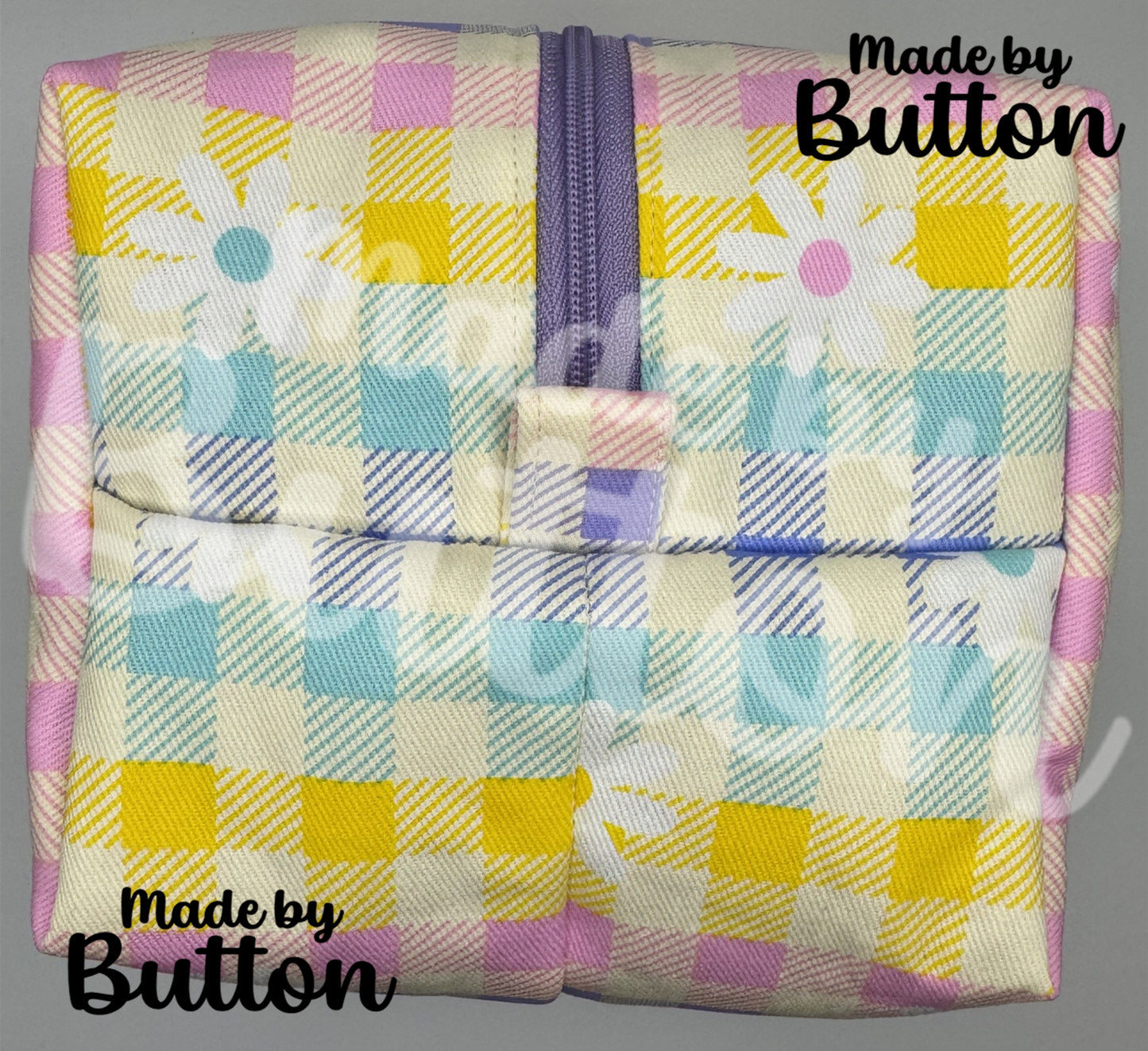 "Pastels, Kept In Check" Boxy Pouch