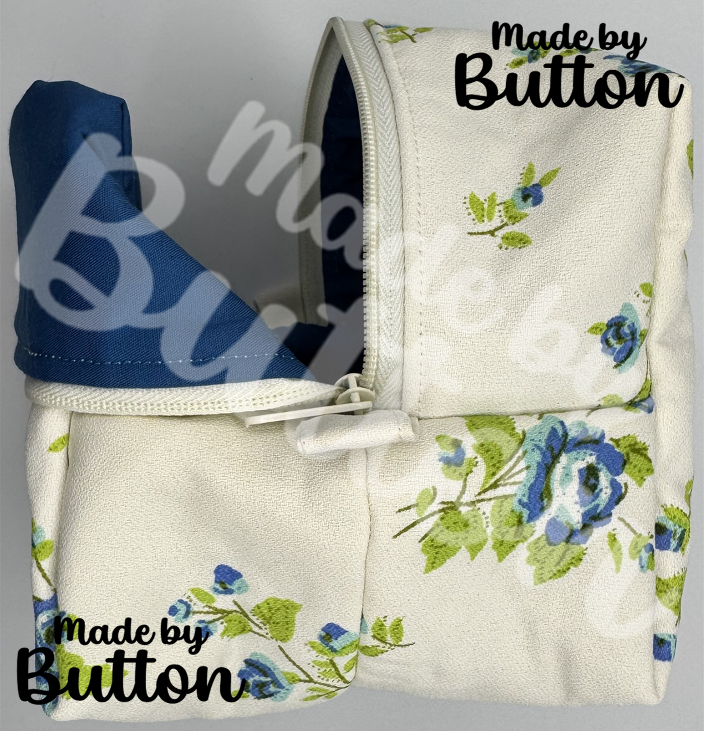 "Subtle Antique" Floral Boxy Pouch