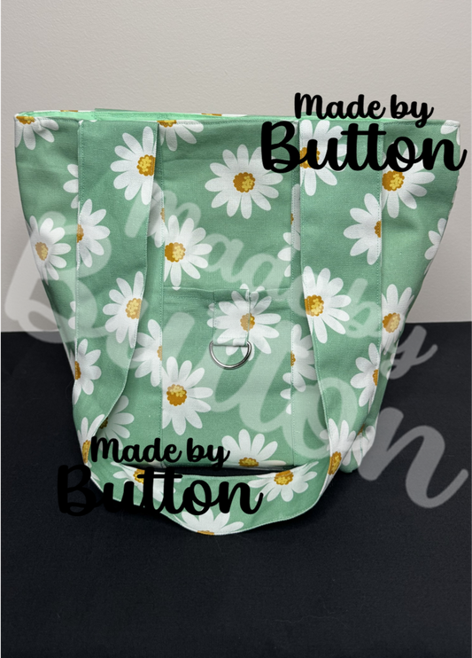 "Mint Daisy" Mini Tote Bag
