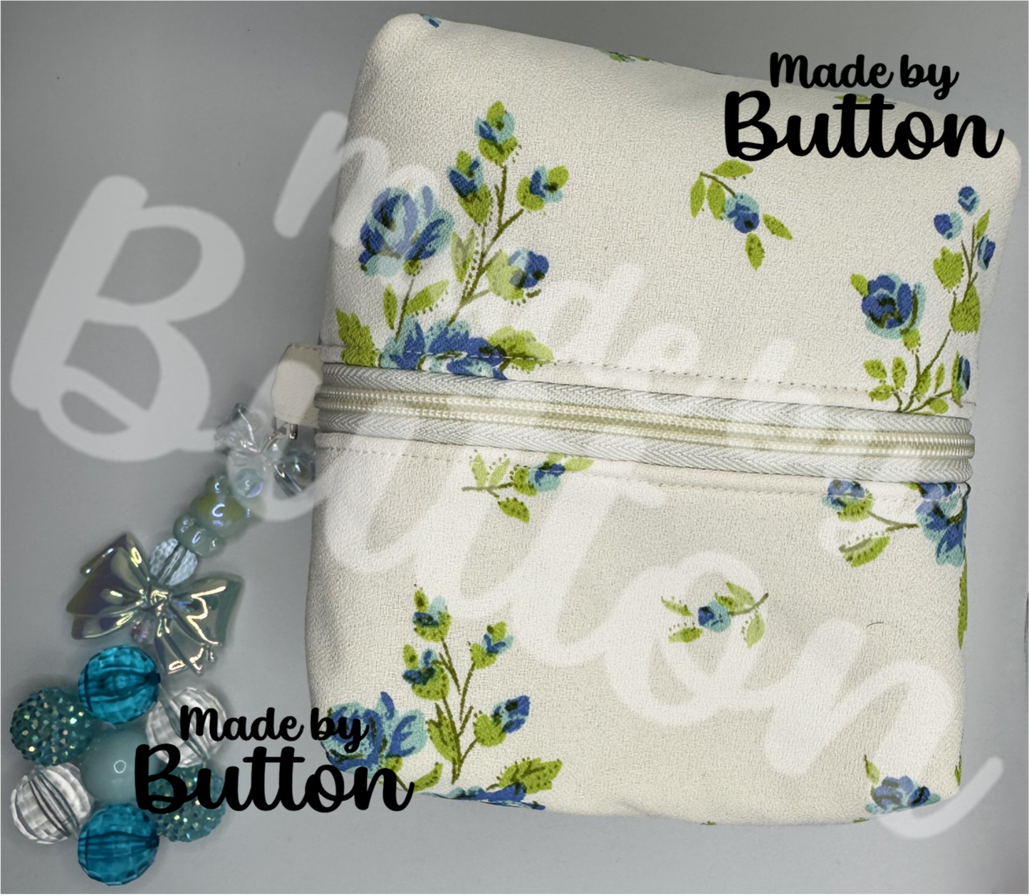 "Subtle Antique" Floral Boxy Pouch
