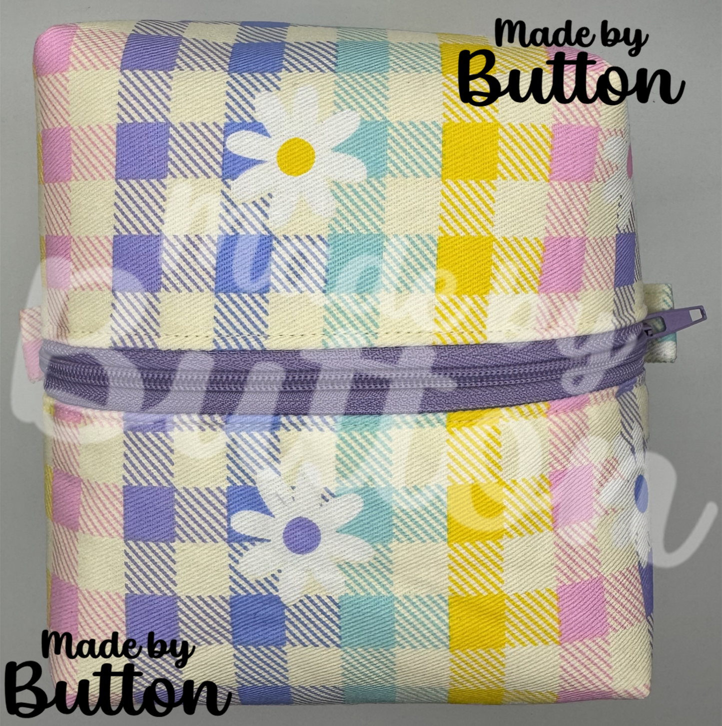 "Pastels, Kept In Check" Boxy Pouch